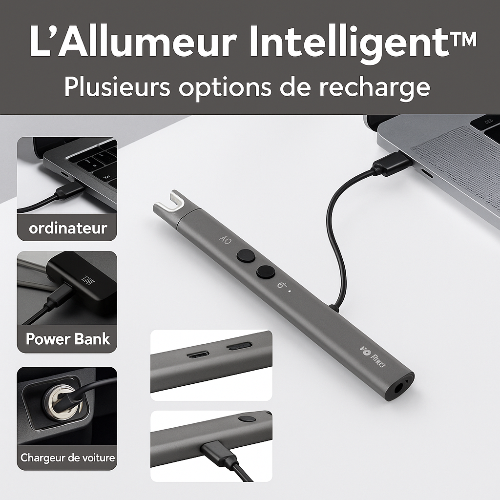 Briquet Électrique Rechargeable - L’Allumeur Intelligent