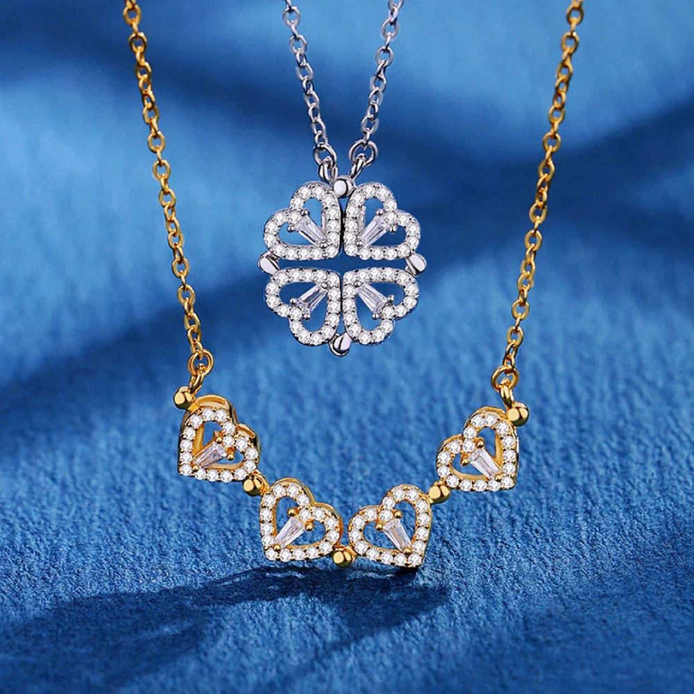 Collier Trèfle de Cœurs – L’élégance et la chance réunies