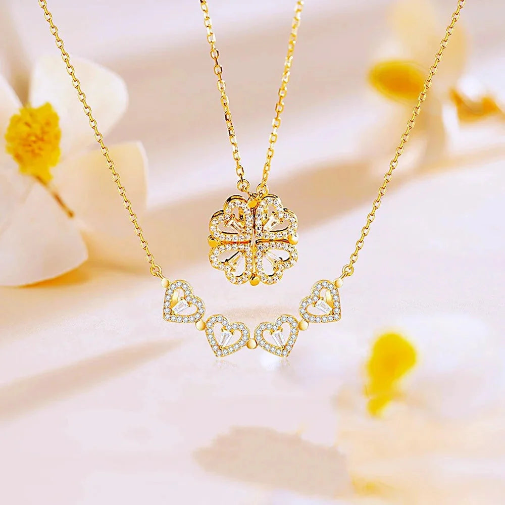 Collier Trèfle de Cœurs – L’élégance et la chance réunies