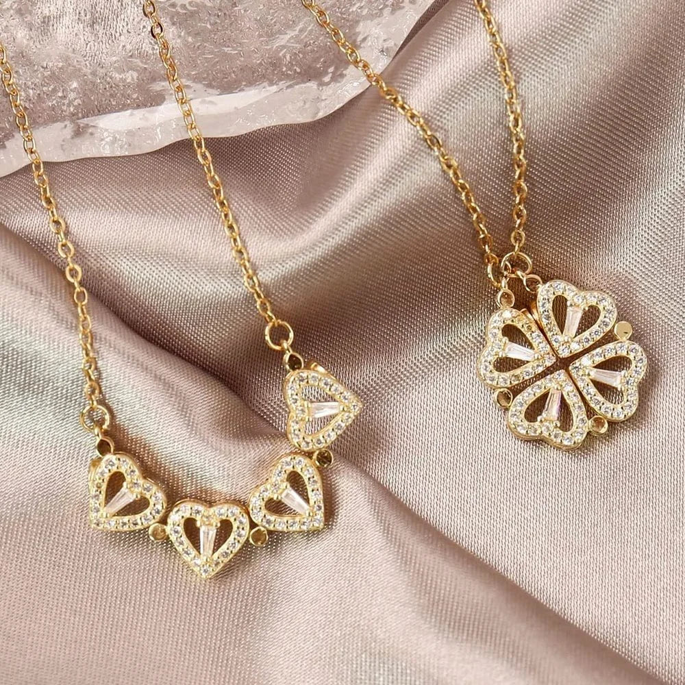 Collier Trèfle de Cœurs – L’élégance et la chance réunies