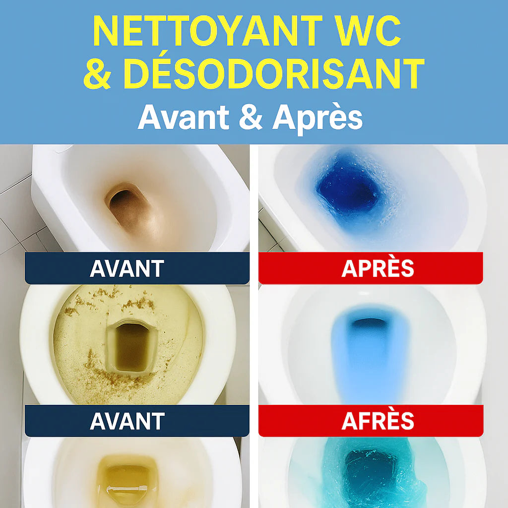 le Nettoyant WC & Désodorisant qui garantit une propreté éclatante et une fraîcheur durable.