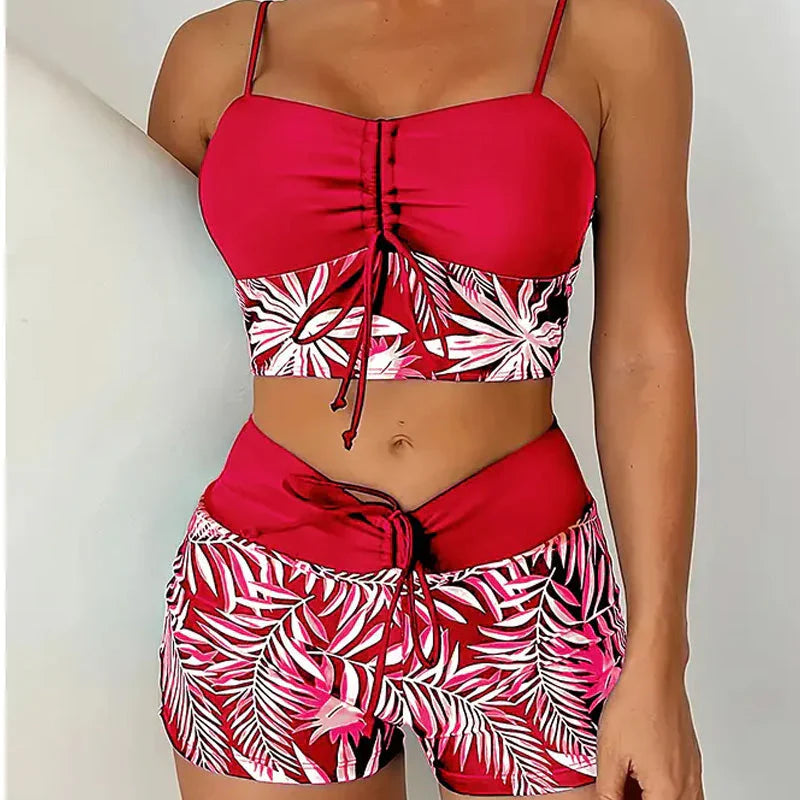 Ensemble de Bikini taille haute à contrôle du ventre