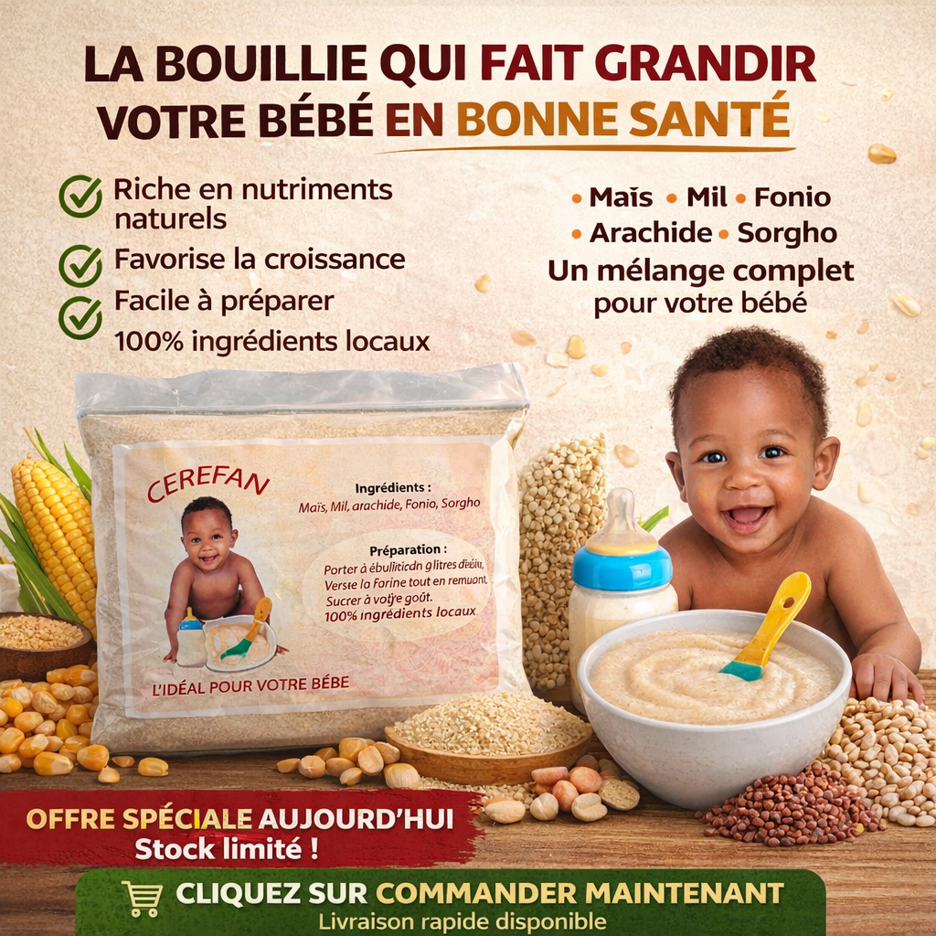 CEREFAN : Le secret des mamans sereines pour un bébé vigoureux et en pleine santé.