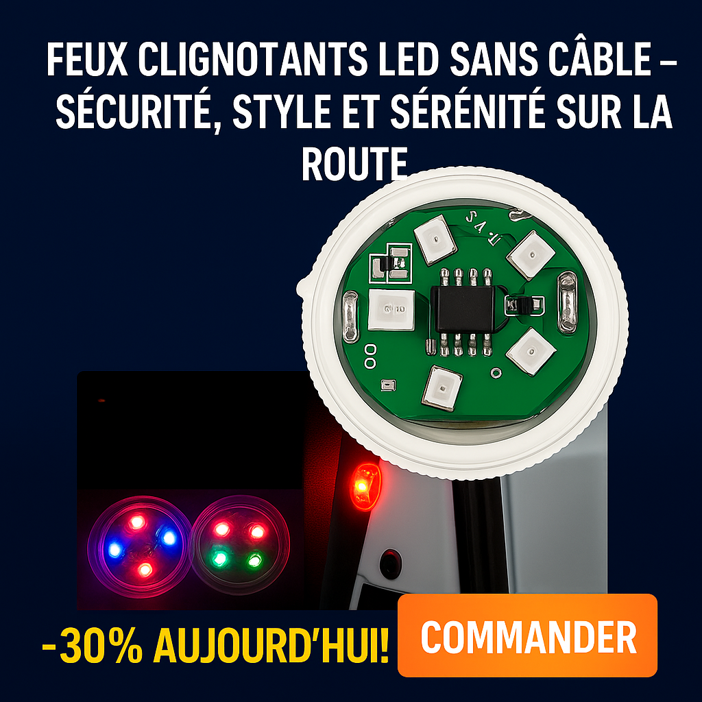 Feux Clignotants LED Sans Câble – Sécurité, Style et Sérénité sur la Route