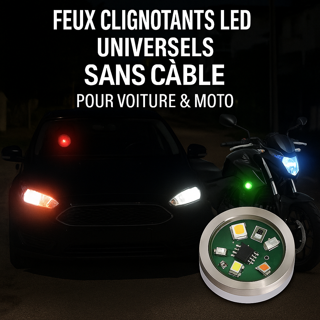 Feux Clignotants LED Sans Câble – Sécurité, Style et Sérénité sur la Route