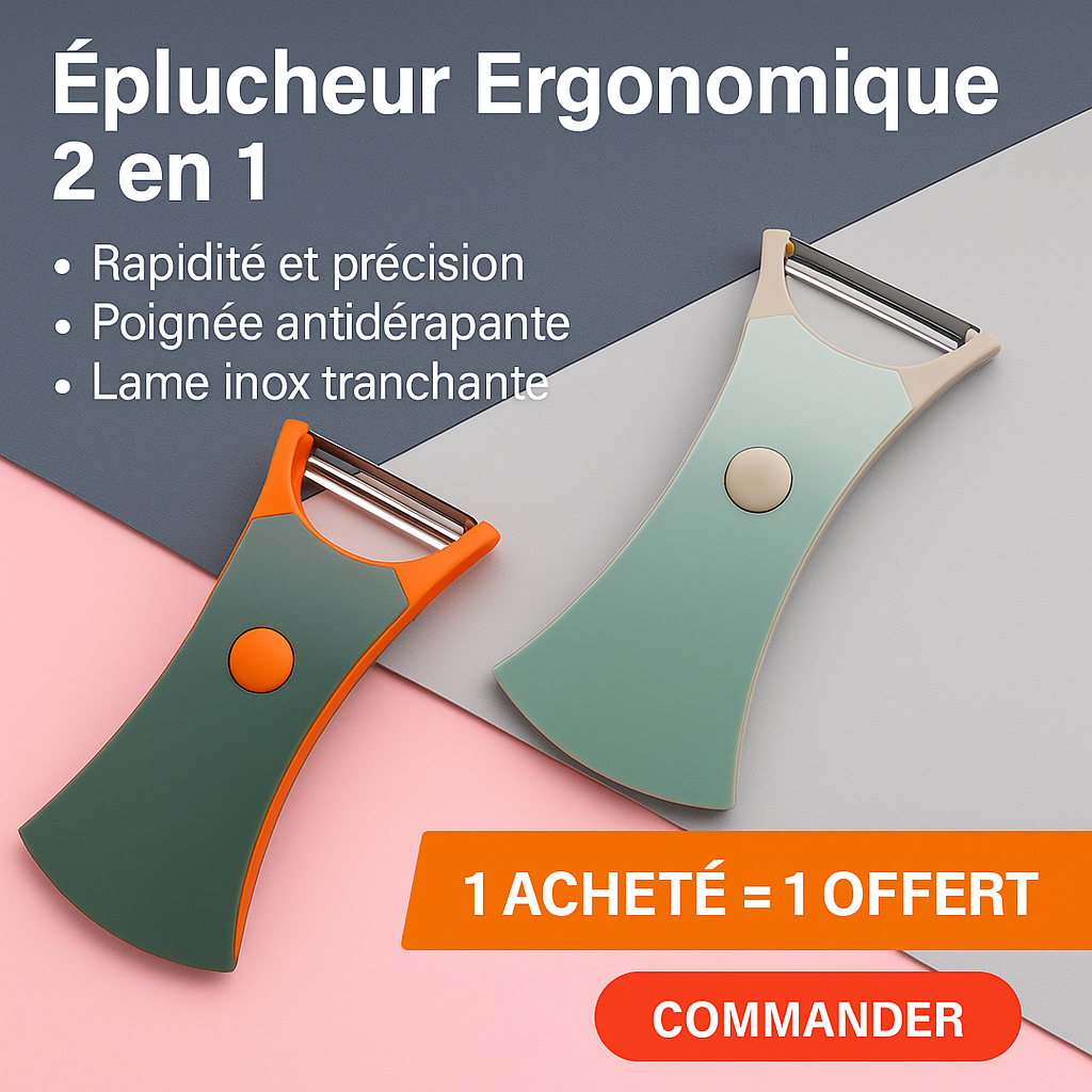 Éplucheur Multifonctions 2-en-1 – L’Art de Simplifier Votre Cuisine