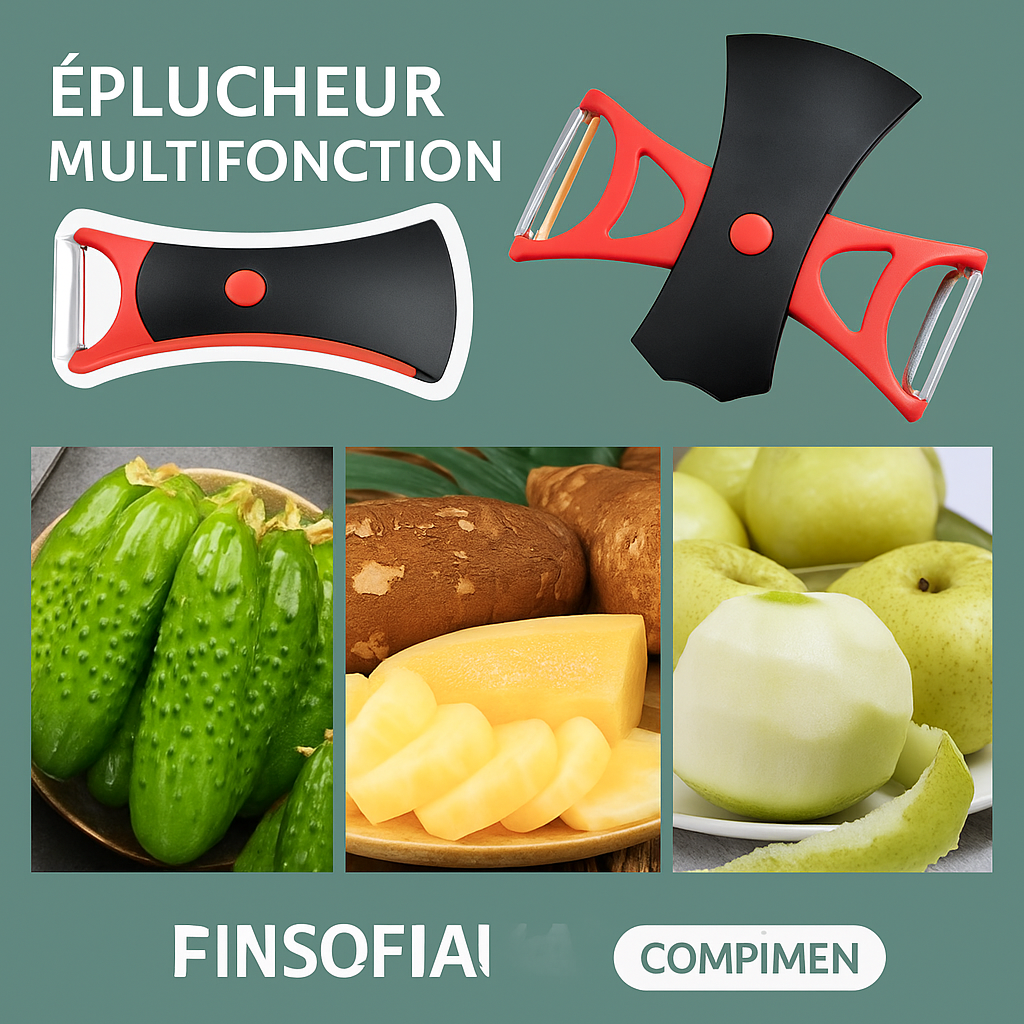 Éplucheur Multifonctions 2-en-1 – L’Art de Simplifier Votre Cuisine