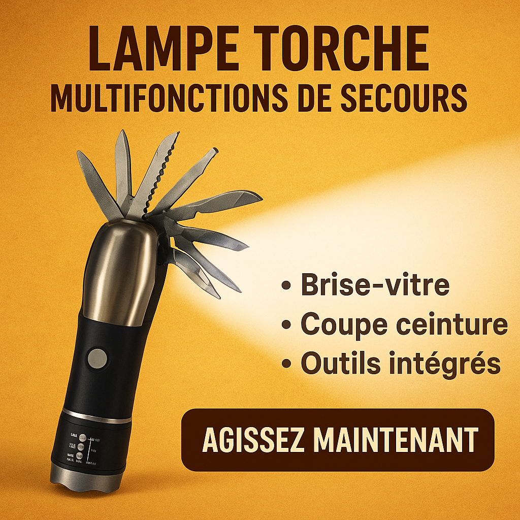 Torche Multi-Outils Durable 8 en 1 : Votre Parfait Compagnon de sécurité