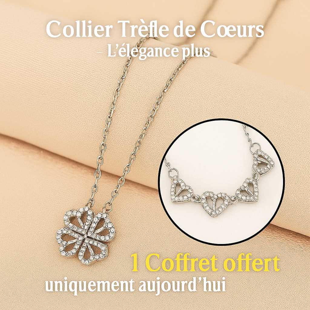 Collier Trèfle de Cœurs – L’élégance et la chance réunies