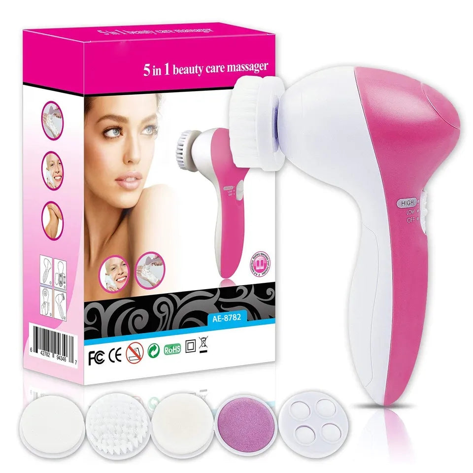Brosse de Soin & Massage du Visage 5 en 1 – Peau Nette & Éclatante
