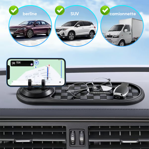 Tapis Antidérapant Multifonctions pour Voiture - Support de téléphones et accessoires